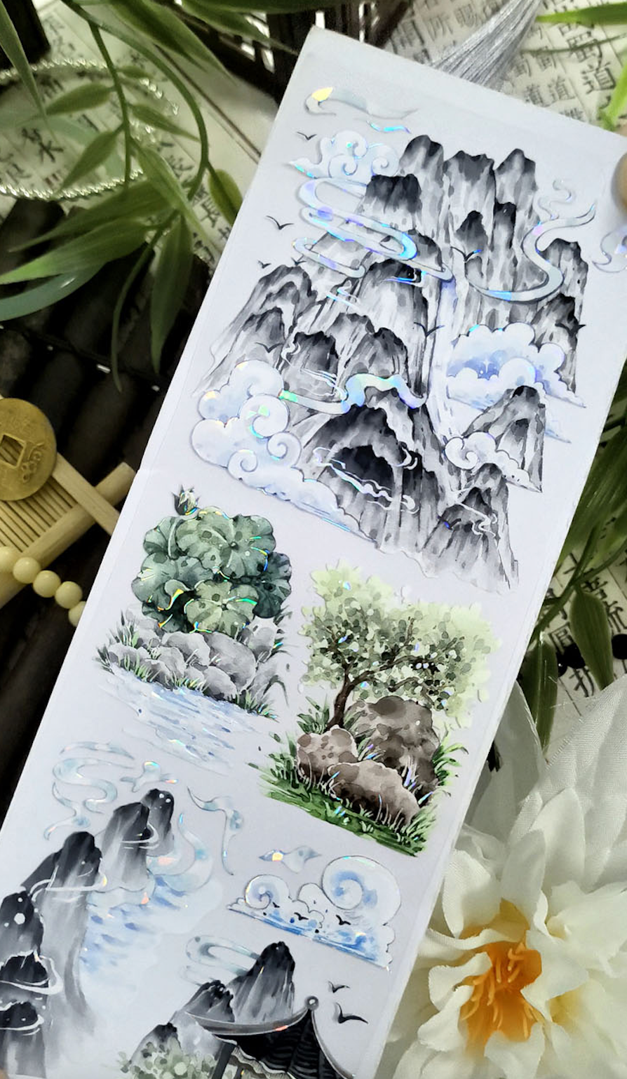 BOBO FISH 孤城万仞山 PET 纸胶带 贝壳光 5米卷 - TARLBS