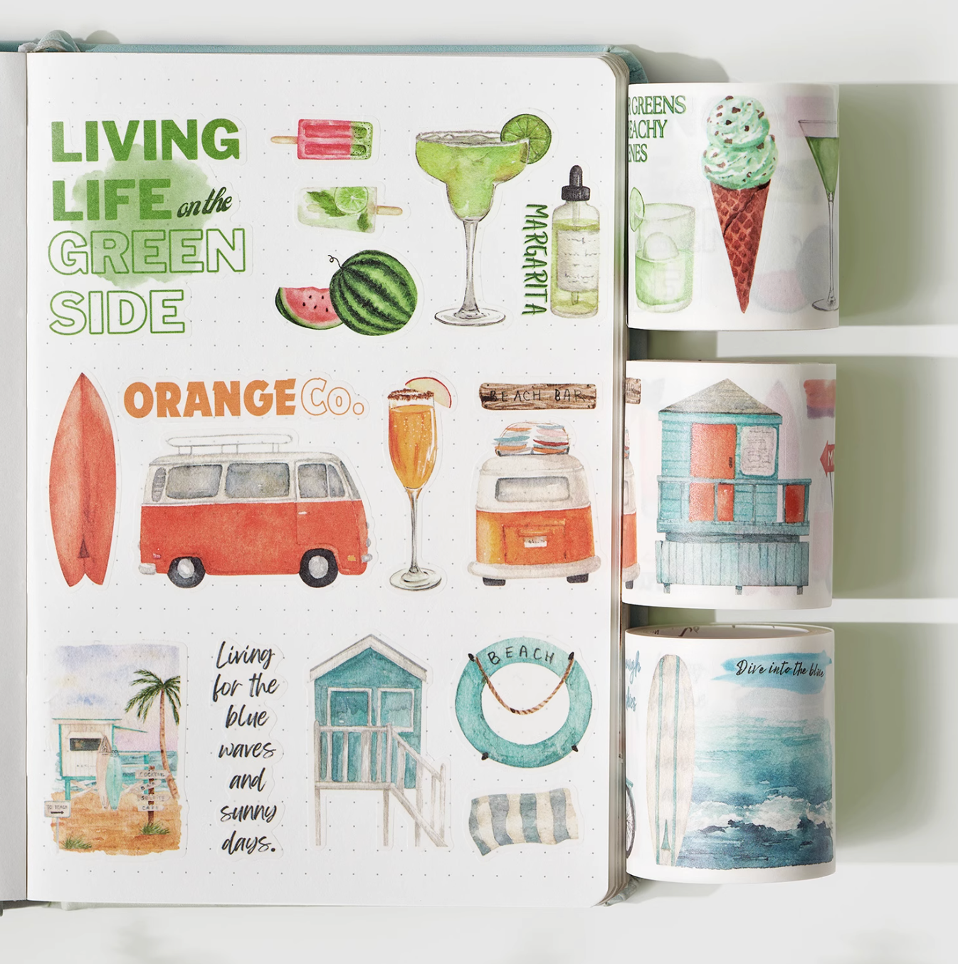 THE WASHI TAPE SHOP Summer Seaside Washi Tape(3 Rolls × 5m) - TARLBS