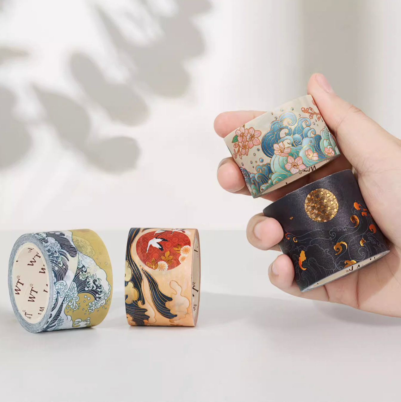 THE WASHI TAPE SHOP Cloudshore Stone Waves Washi Tape Set (5m x 4 rolls)