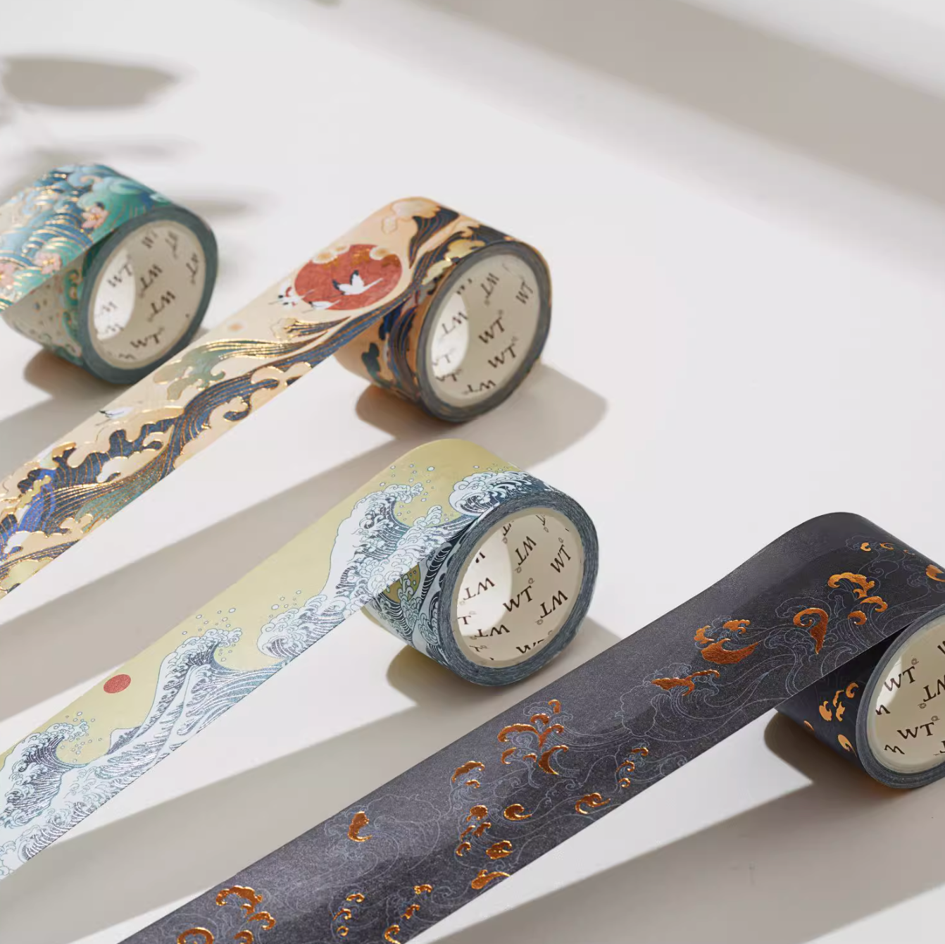 THE WASHI TAPE SHOP Cloudshore Stone Waves Washi Tape Set (5m x 4 rolls)