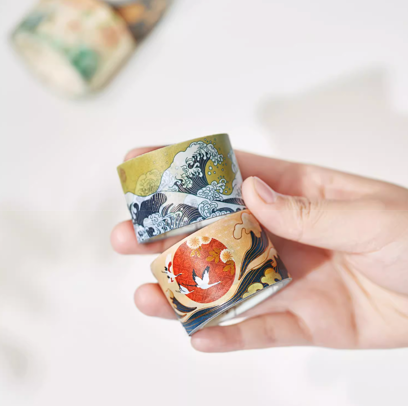 THE WASHI TAPE SHOP Cloudshore Stone Waves Washi Tape Set (5m x 4 rolls)