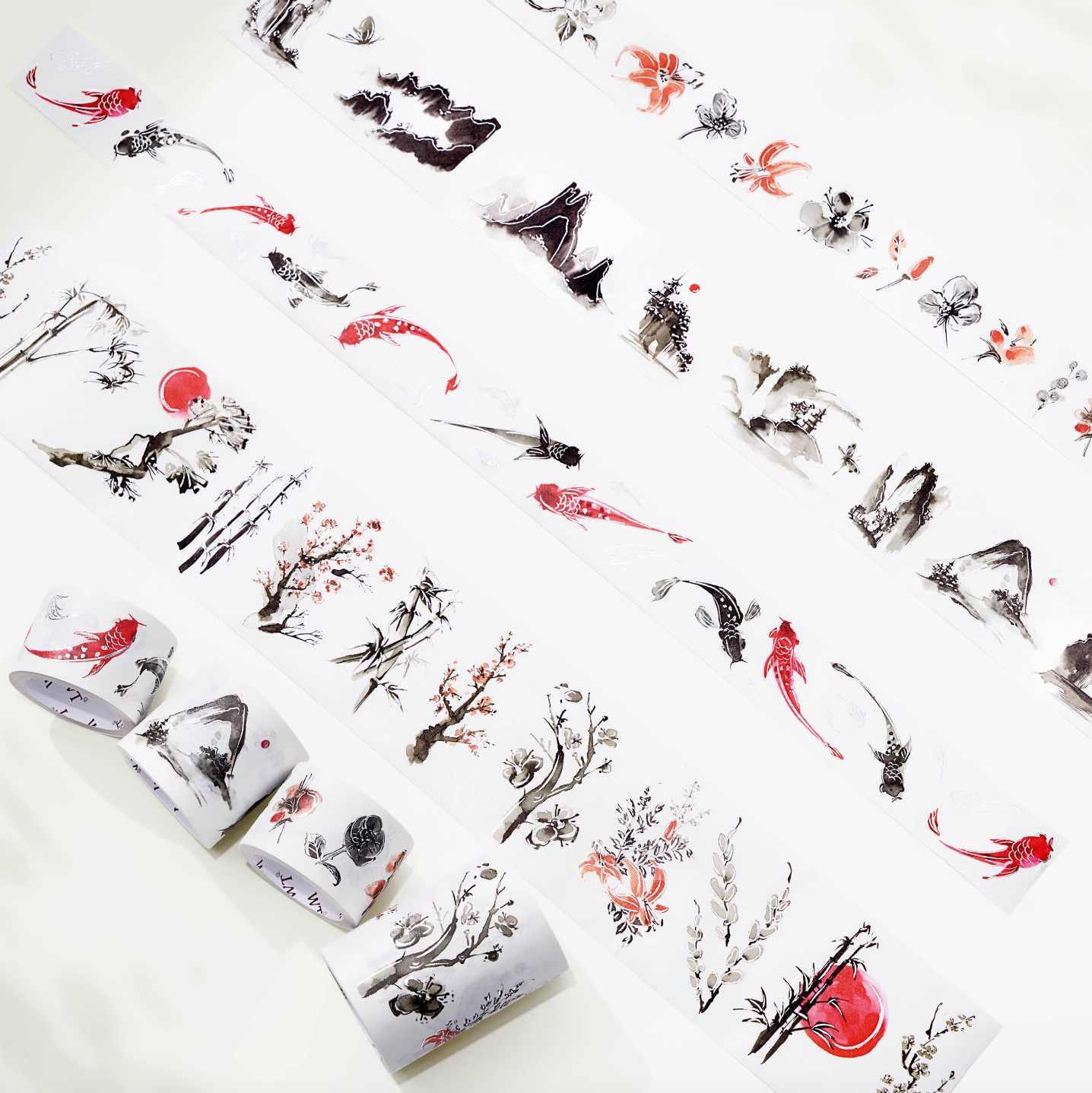 THE WASHI TAPE SHOP Silver Mist Rhyme Washi Tape Set (5m x 4 rolls)