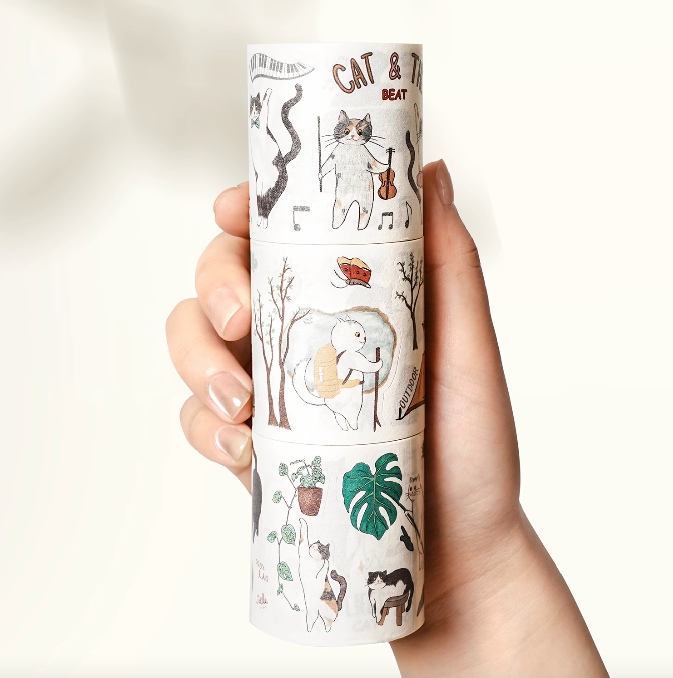 THE WASHI TAPE SHOP NEKO-chan Washi Tape (3 Rolls x 5m) - TARLBS