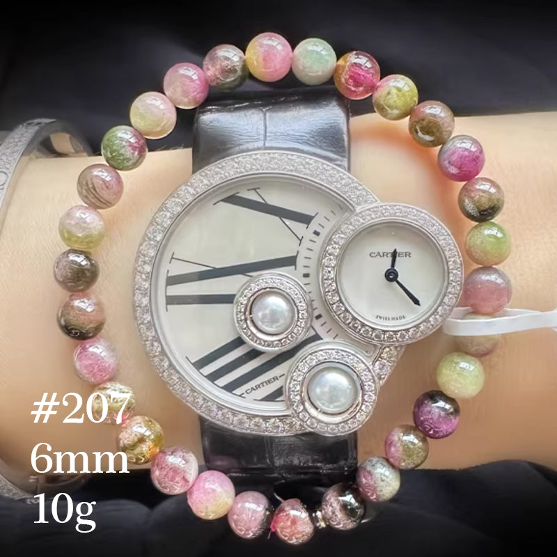 Watermelon Tourmaline Bracelet｜WANAVI Natural Crystal Collector's Bracelet, Designer Energy Jewelry