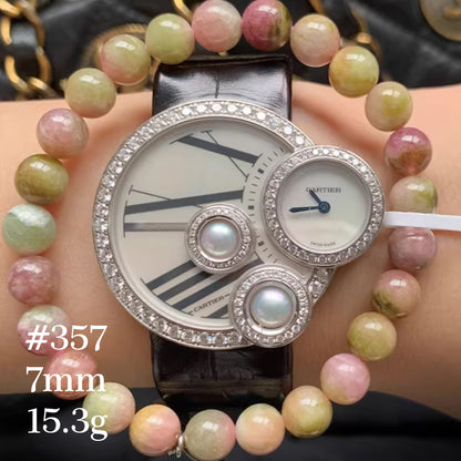 Watermelon Tourmaline Bracelet｜WANAVI Natural Crystal Collector's Bracelet, Designer Energy Jewelry