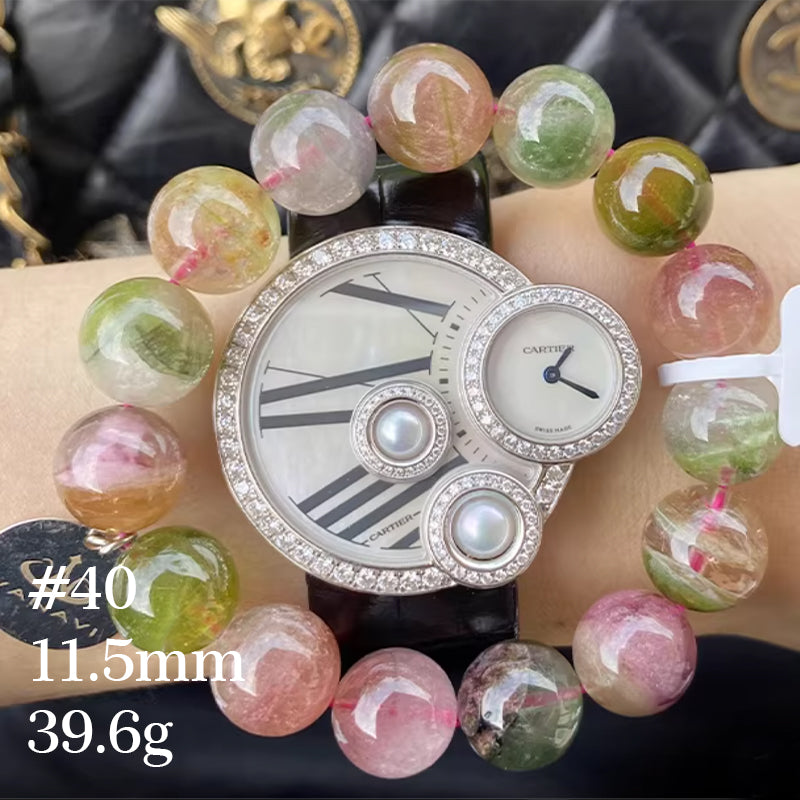 Watermelon Tourmaline Bracelet｜WANAVI Natural Crystal Collector's Bracelet, Designer Energy Jewelry