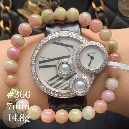 Watermelon Tourmaline Bracelet｜WANAVI Natural Crystal Collector's Bracelet, Designer Energy Jewelry