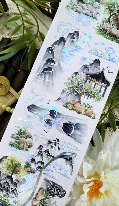 BOBO FISH 孤城万仞山 PET 纸胶带 贝壳光 5米卷 - TARLBS