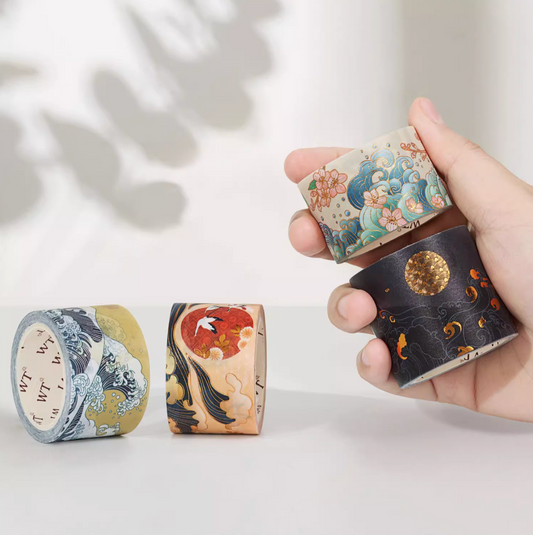 THE WASHI TAPE SHOP Cloudshore Stone Waves Washi Tape Set (5m x 4 rolls)