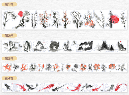 THE WASHI TAPE SHOP Silver Mist Rhyme Washi Tape Set (5m x 4 rolls)