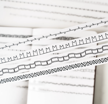 THE WASHI TAPE SHOP Pixel Monochrome PET Washi Tape  (8 Rolls x 5m )