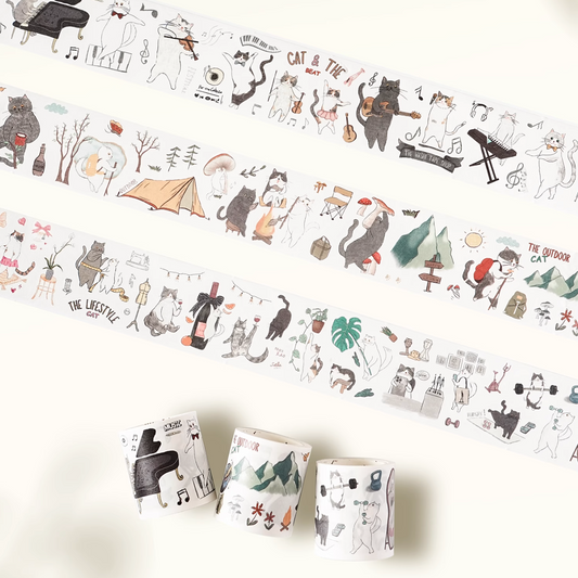 THE WASHI TAPE SHOP NEKO-chan Washi Tape  (3 Rolls x 5m)