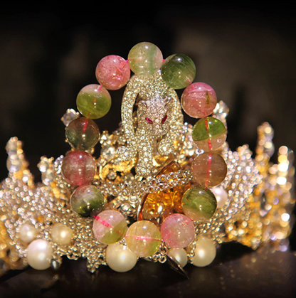 Watermelon Tourmaline Bracelet｜WANAVI Natural Crystal Collector's Bracelet, Designer Energy Jewelry