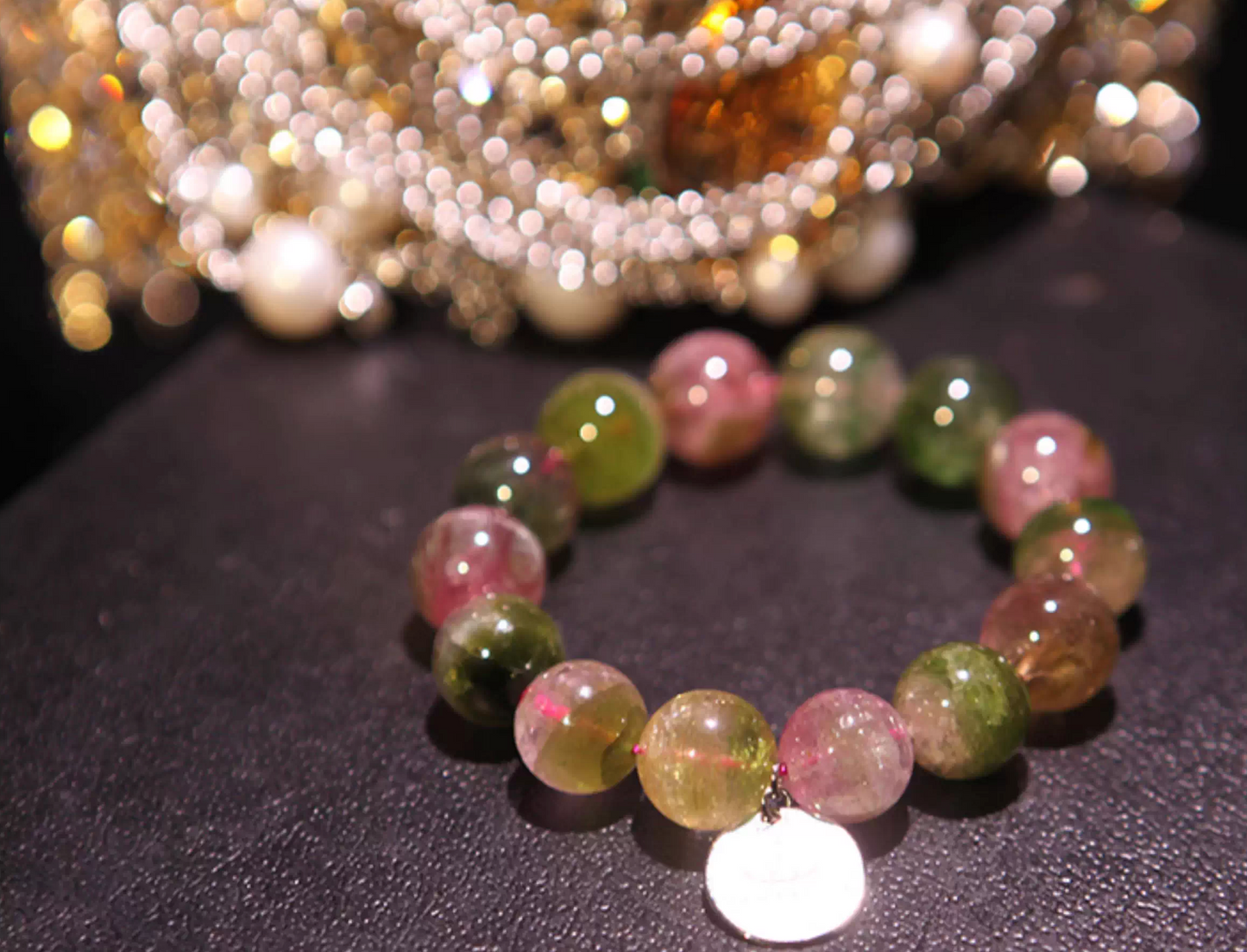 Watermelon Tourmaline Bracelet｜WANAVI Natural Crystal Collector's Bracelet, Designer Energy Jewelry