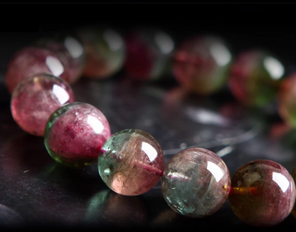 Watermelon Tourmaline Bracelet｜WANAVI Natural Crystal Collector's Bracelet, Designer Energy Jewelry