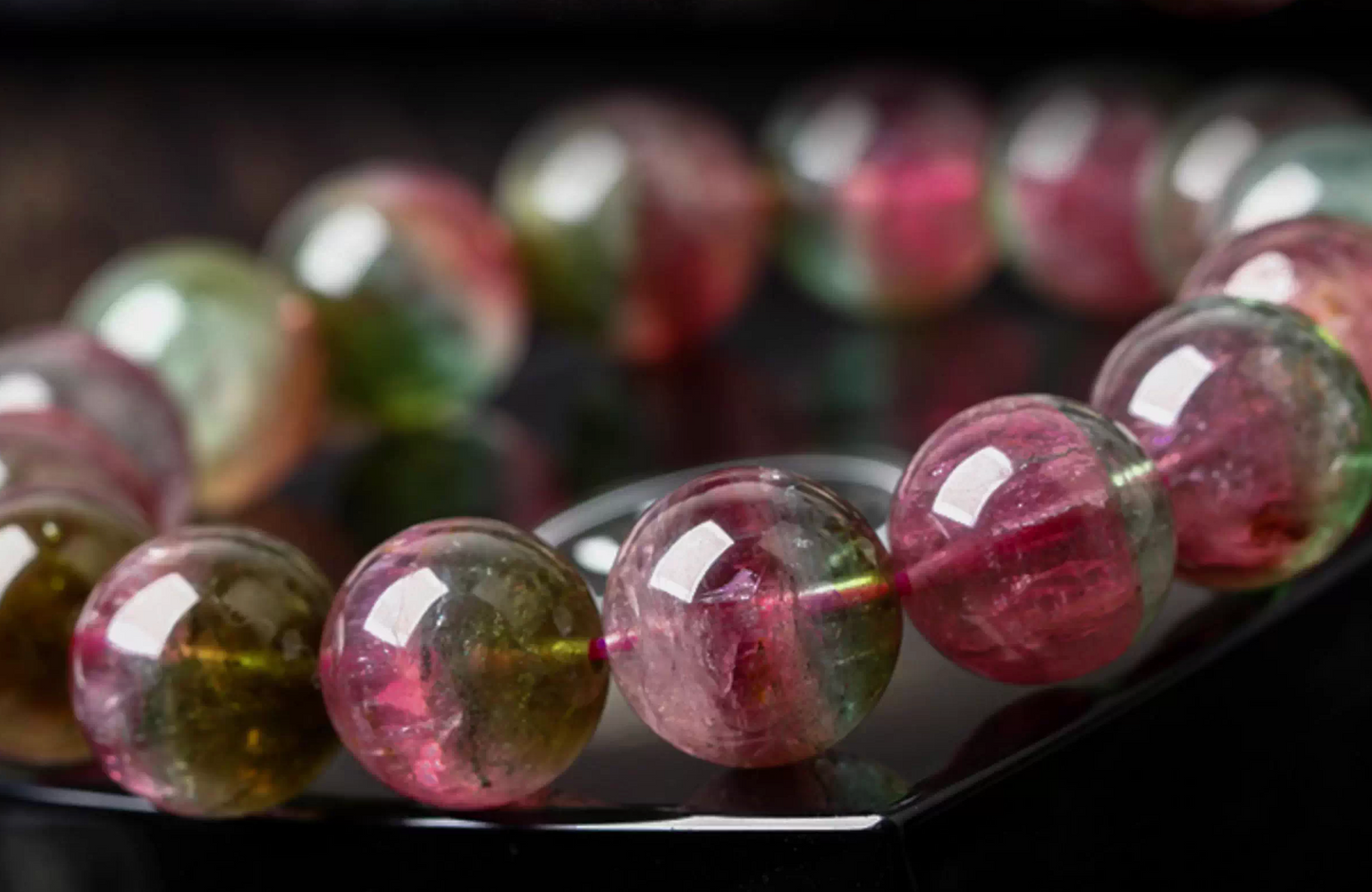 Watermelon Tourmaline Bracelet｜WANAVI Natural Crystal Collector's Bracelet, Designer Energy Jewelry