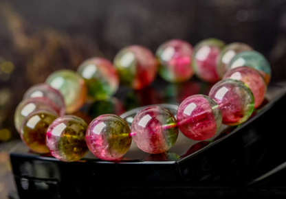 Watermelon Tourmaline Bracelet｜WANAVI Natural Crystal Collector's Bracelet, Designer Energy Jewelry