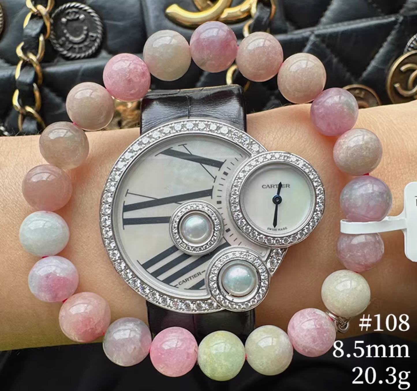 Watermelon Tourmaline Bracelet｜WANAVI Natural Crystal Collector's Bracelet, Designer Energy Jewelry