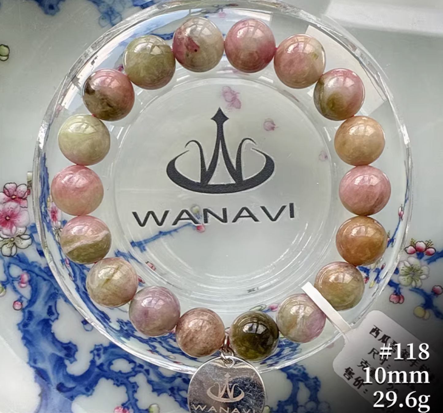 Watermelon Tourmaline Bracelet｜WANAVI Natural Crystal Collector's Bracelet, Designer Energy Jewelry