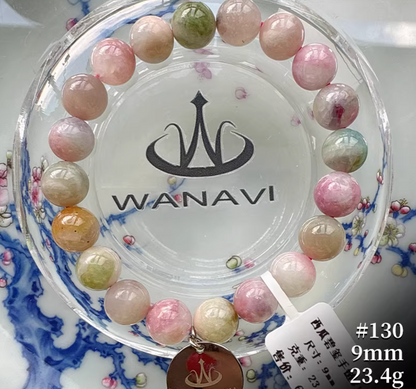 Watermelon Tourmaline Bracelet｜WANAVI Natural Crystal Collector's Bracelet, Designer Energy Jewelry