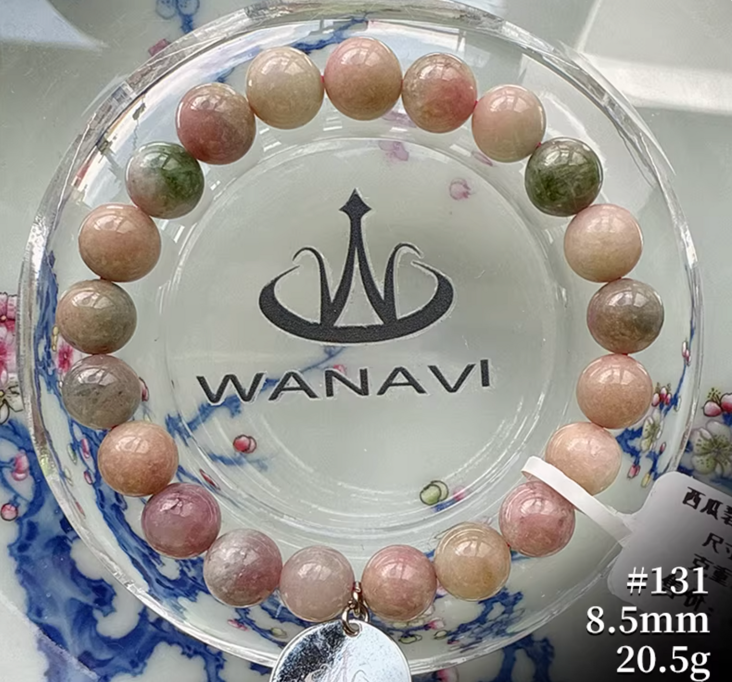 Watermelon Tourmaline Bracelet｜WANAVI Natural Crystal Collector's Bracelet, Designer Energy Jewelry