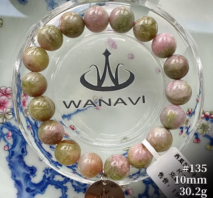 Watermelon Tourmaline Bracelet｜WANAVI Natural Crystal Collector's Bracelet, Designer Energy Jewelry