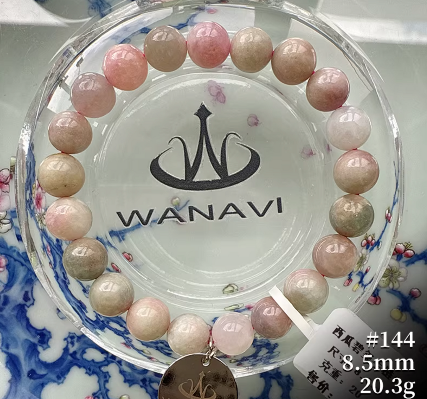 Watermelon Tourmaline Bracelet｜WANAVI Natural Crystal Collector's Bracelet, Designer Energy Jewelry