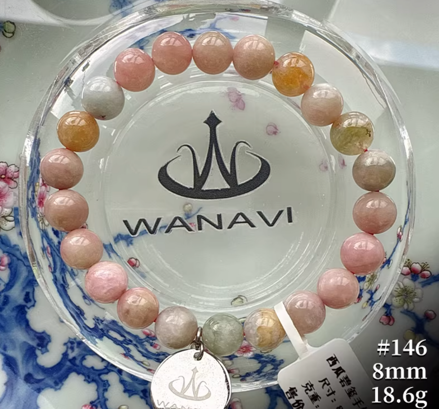 Watermelon Tourmaline Bracelet｜WANAVI Natural Crystal Collector's Bracelet, Designer Energy Jewelry
