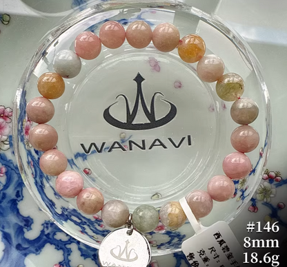 Watermelon Tourmaline Bracelet｜WANAVI Natural Crystal Collector's Bracelet, Designer Energy Jewelry
