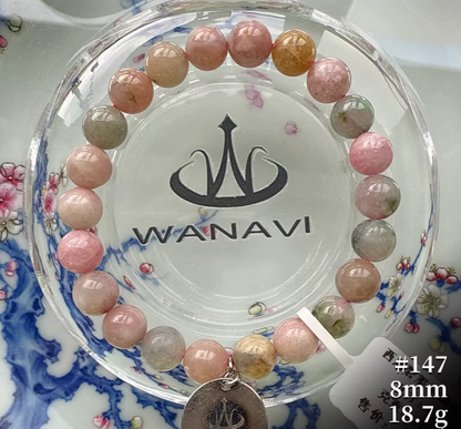 Watermelon Tourmaline Bracelet｜WANAVI Natural Crystal Collector's Bracelet, Designer Energy Jewelry