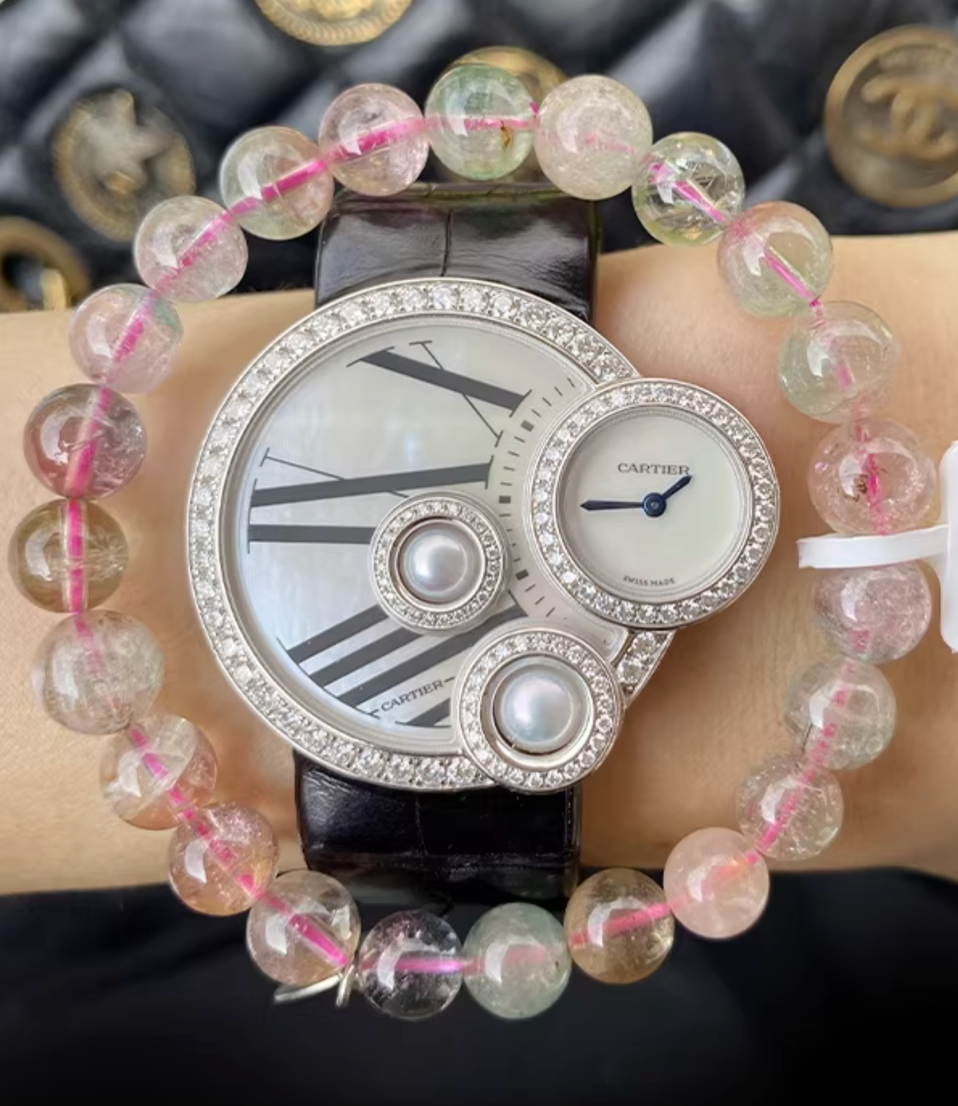 Watermelon Tourmaline Bracelet｜WANAVI Natural Crystal Collector's Bracelet, Designer Energy Jewelry