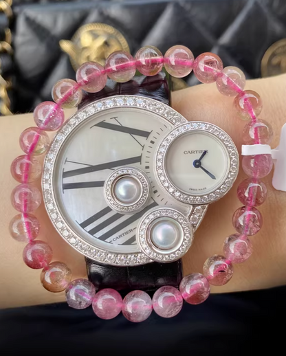 Watermelon Tourmaline Bracelet｜WANAVI Natural Crystal Collector's Bracelet, Designer Energy Jewelry