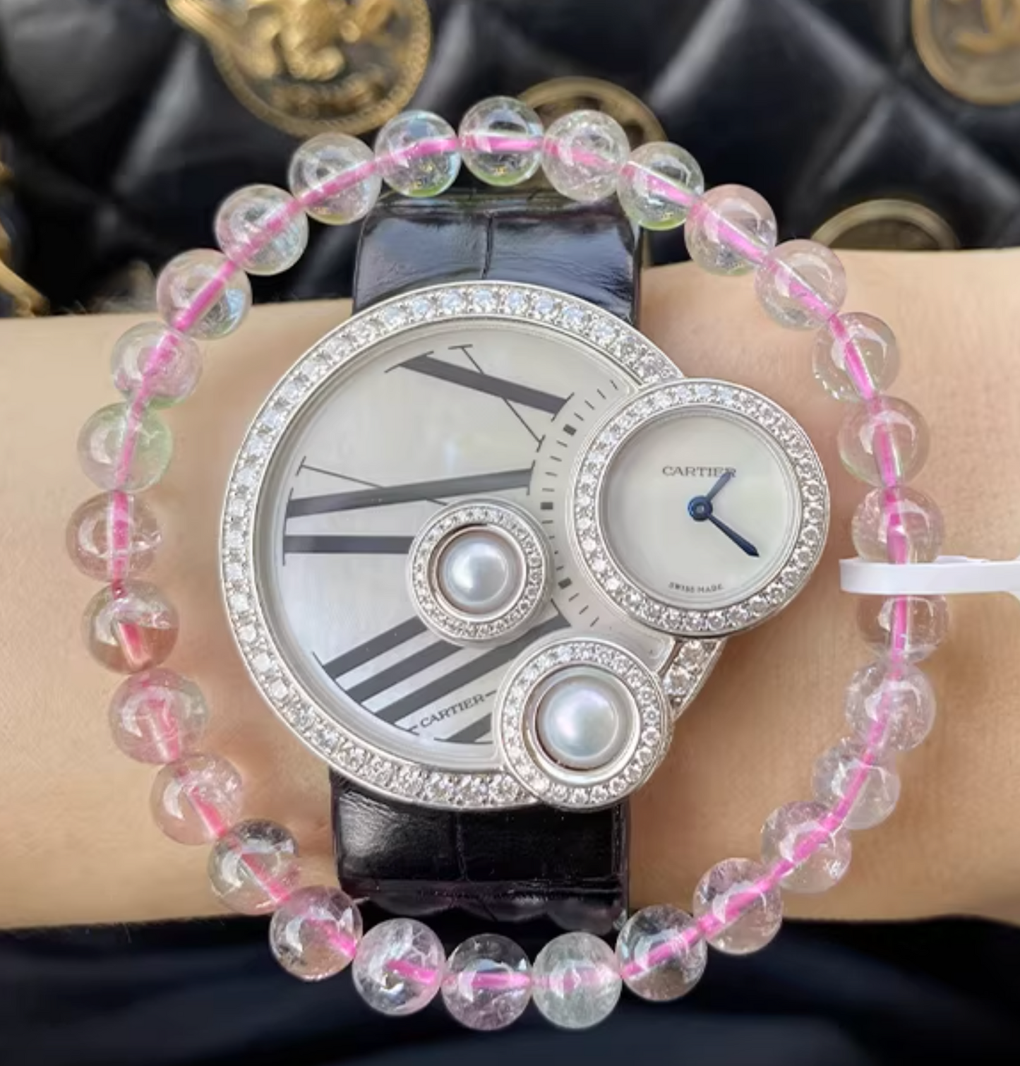 Watermelon Tourmaline Bracelet｜WANAVI Natural Crystal Collector's Bracelet, Designer Energy Jewelry