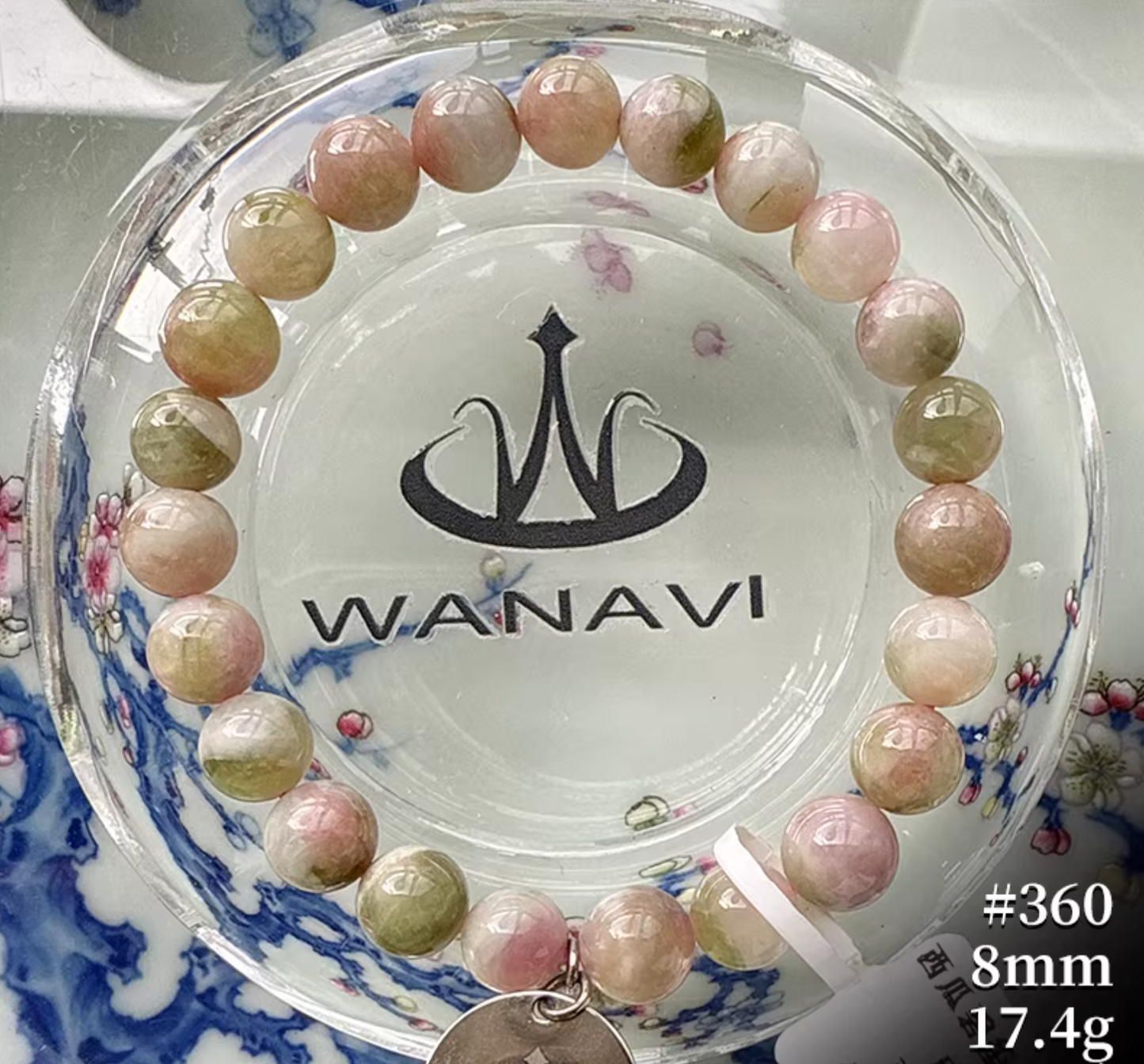 Watermelon Tourmaline Bracelet｜WANAVI Natural Crystal Collector's Bracelet, Designer Energy Jewelry