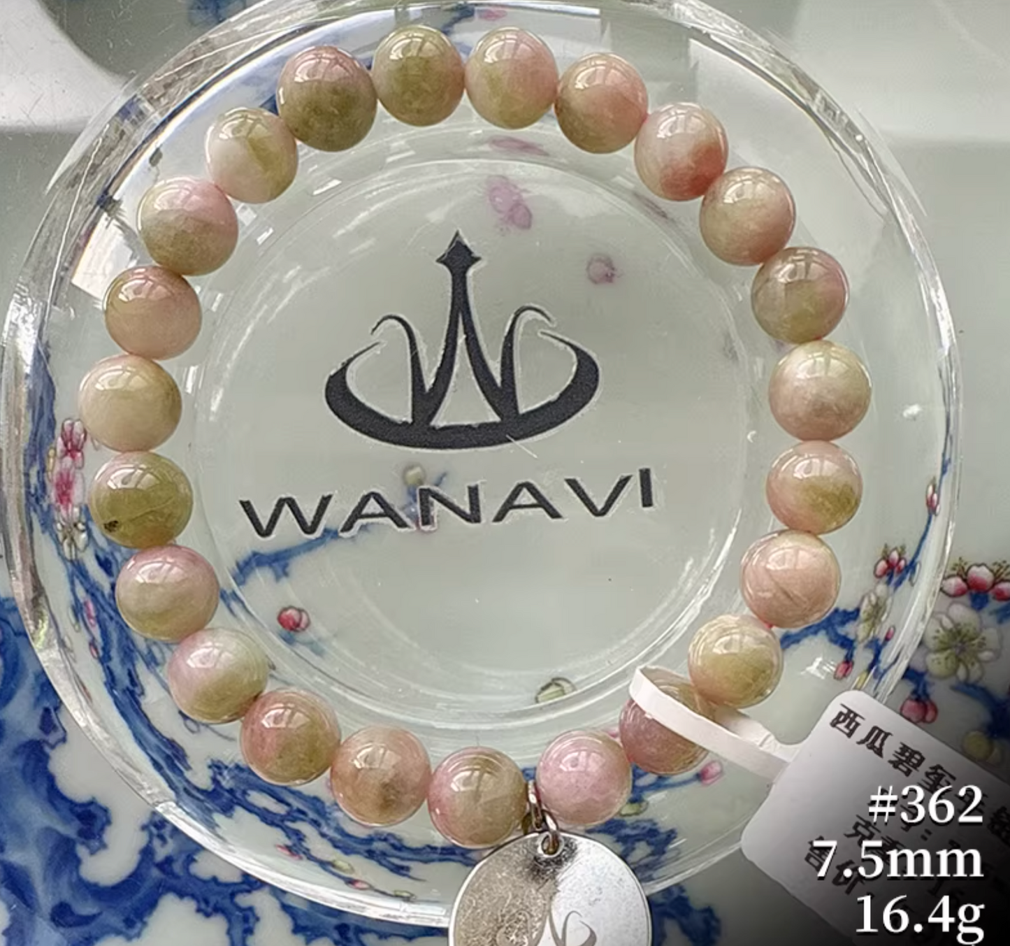 Watermelon Tourmaline Bracelet｜WANAVI Natural Crystal Collector's Bracelet, Designer Energy Jewelry