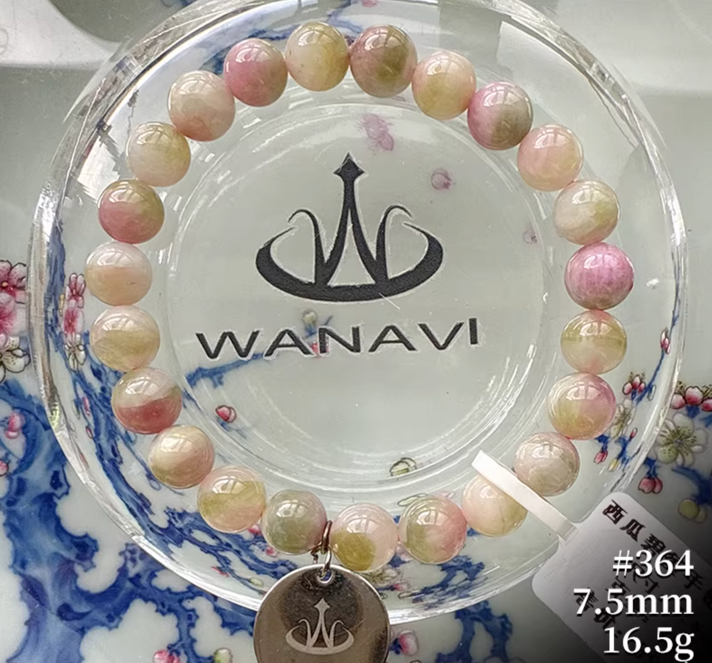Watermelon Tourmaline Bracelet｜WANAVI Natural Crystal Collector's Bracelet, Designer Energy Jewelry