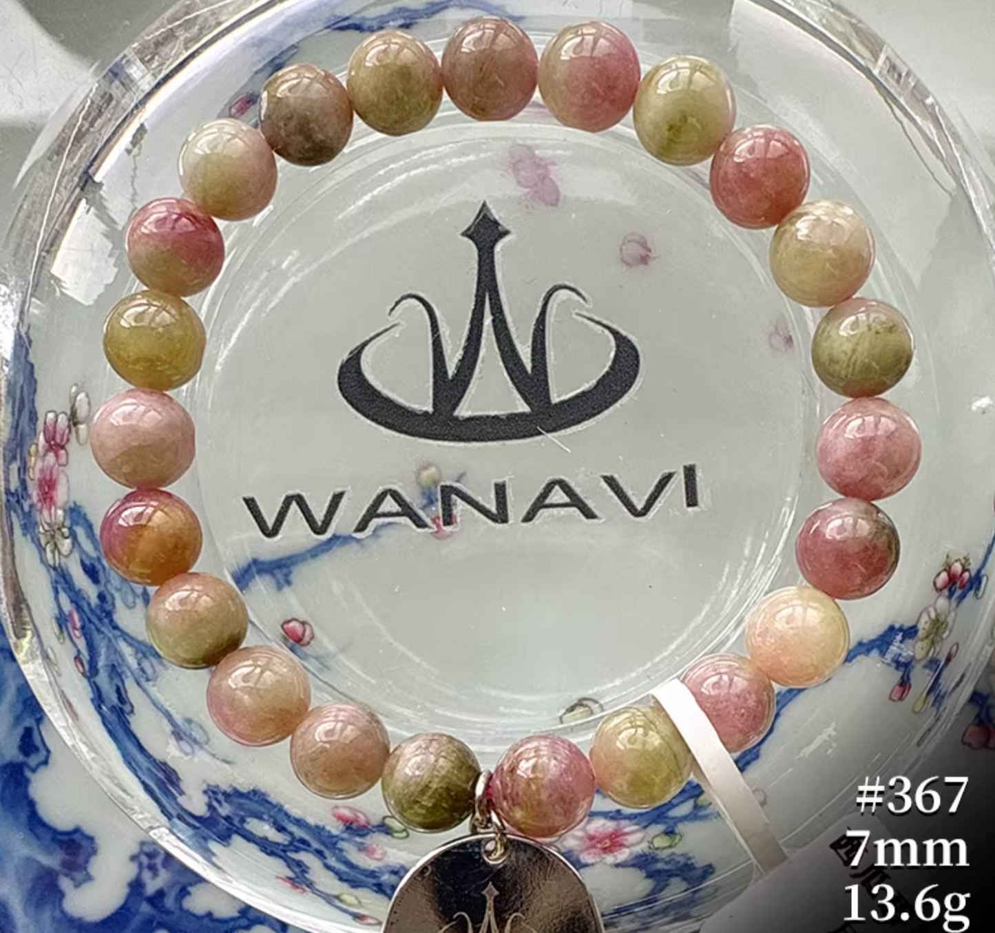 Watermelon Tourmaline Bracelet｜WANAVI Natural Crystal Collector's Bracelet, Designer Energy Jewelry