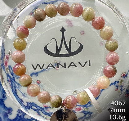 Watermelon Tourmaline Bracelet｜WANAVI Natural Crystal Collector's Bracelet, Designer Energy Jewelry
