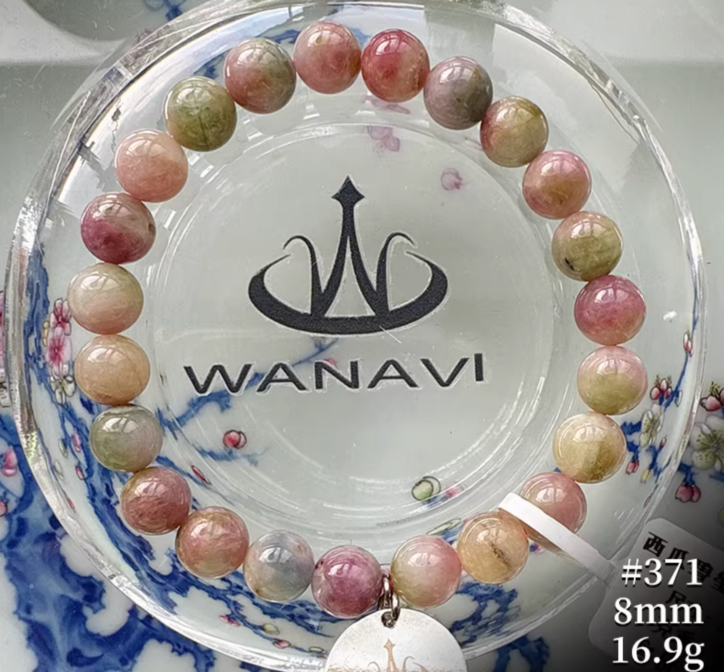 Watermelon Tourmaline Bracelet｜WANAVI Natural Crystal Collector's Bracelet, Designer Energy Jewelry