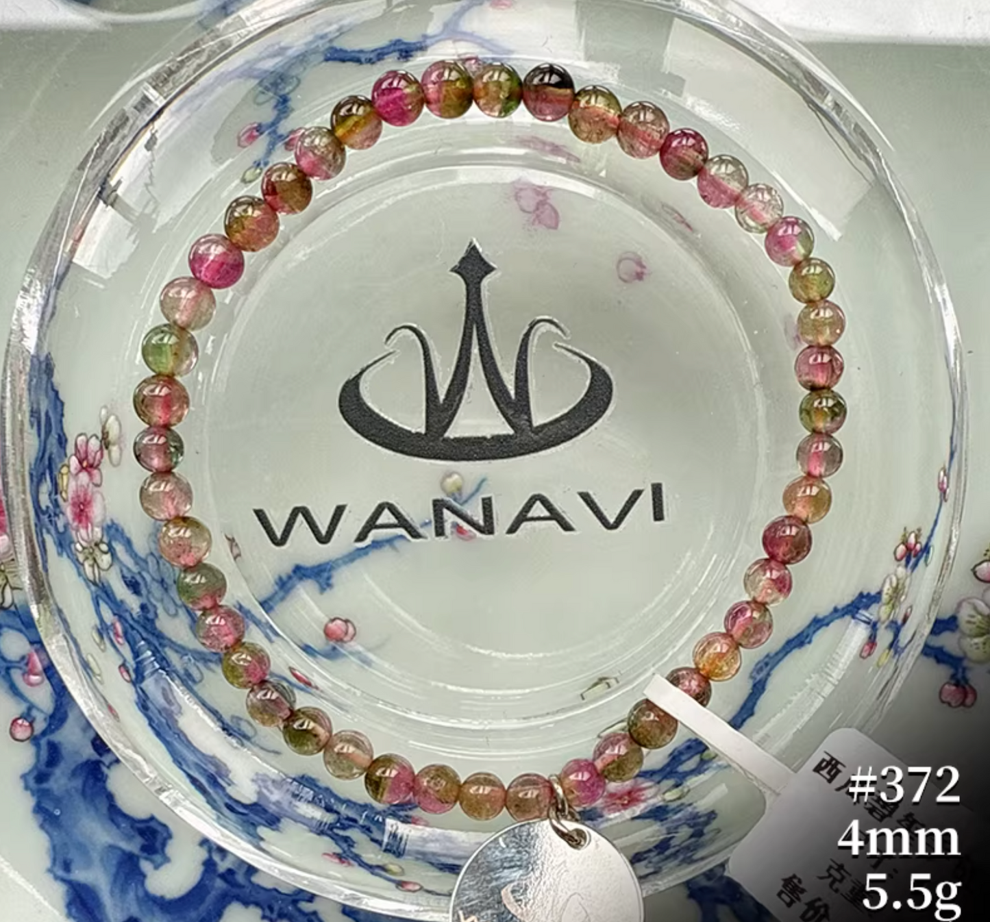Watermelon Tourmaline Bracelet｜WANAVI Natural Crystal Collector's Bracelet, Designer Energy Jewelry