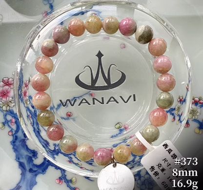 Watermelon Tourmaline Bracelet｜WANAVI Natural Crystal Collector's Bracelet, Designer Energy Jewelry