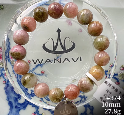 Watermelon Tourmaline Bracelet｜WANAVI Natural Crystal Collector's Bracelet, Designer Energy Jewelry