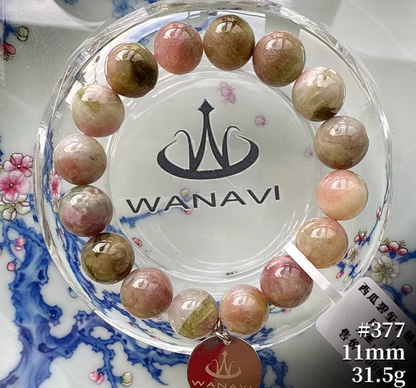 Watermelon Tourmaline Bracelet｜WANAVI Natural Crystal Collector's Bracelet, Designer Energy Jewelry