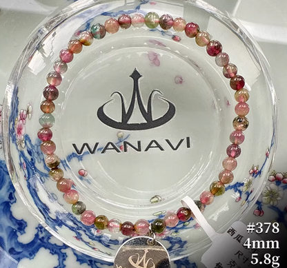 Watermelon Tourmaline Bracelet｜WANAVI Natural Crystal Collector's Bracelet, Designer Energy Jewelry