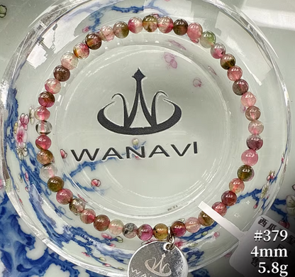 Watermelon Tourmaline Bracelet｜WANAVI Natural Crystal Collector's Bracelet, Designer Energy Jewelry