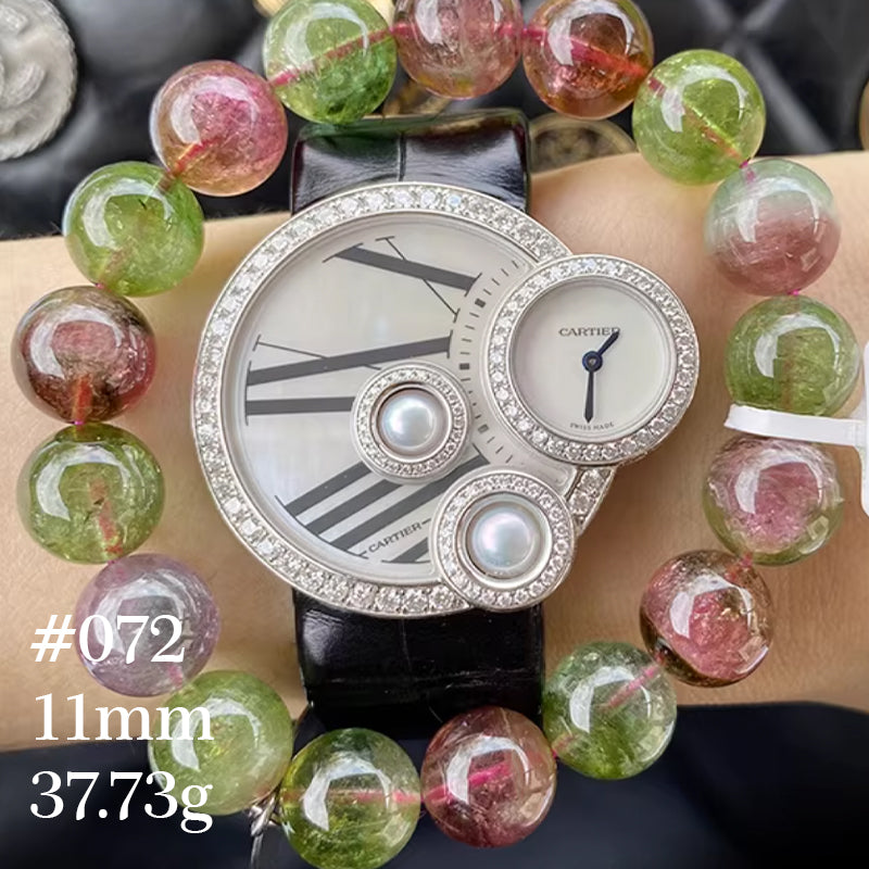 Watermelon Tourmaline Bracelet｜WANAVI Natural Crystal Collector's Bracelet, Designer Energy Jewelry