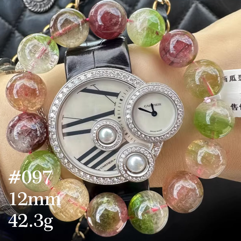 Watermelon Tourmaline Bracelet｜WANAVI Natural Crystal Collector's Bracelet, Designer Energy Jewelry