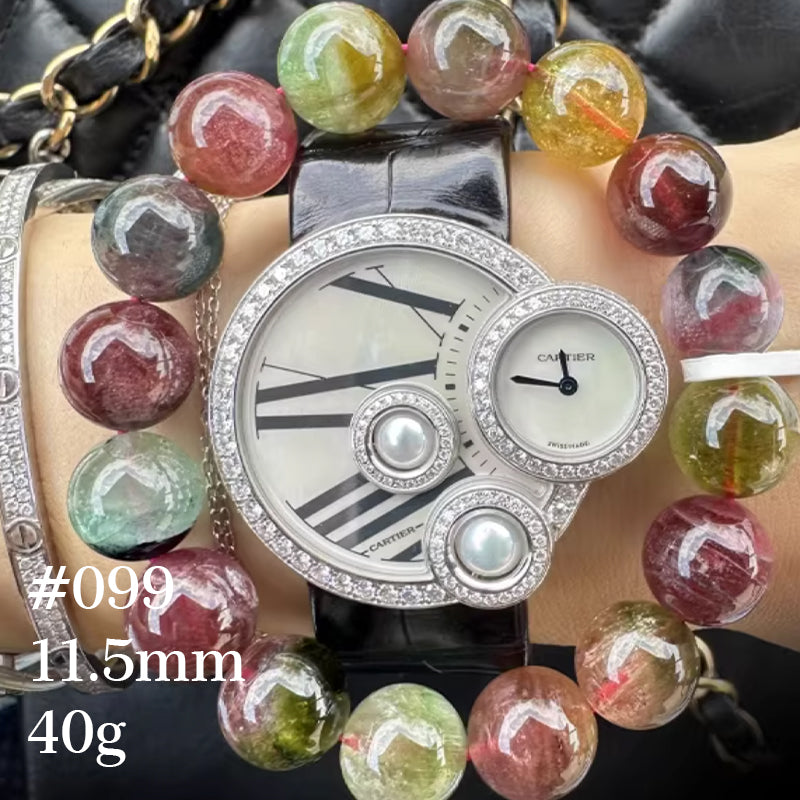 Watermelon Tourmaline Bracelet｜WANAVI Natural Crystal Collector's Bracelet, Designer Energy Jewelry