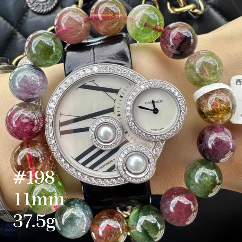 Watermelon Tourmaline Bracelet｜WANAVI Natural Crystal Collector's Bracelet, Designer Energy Jewelry