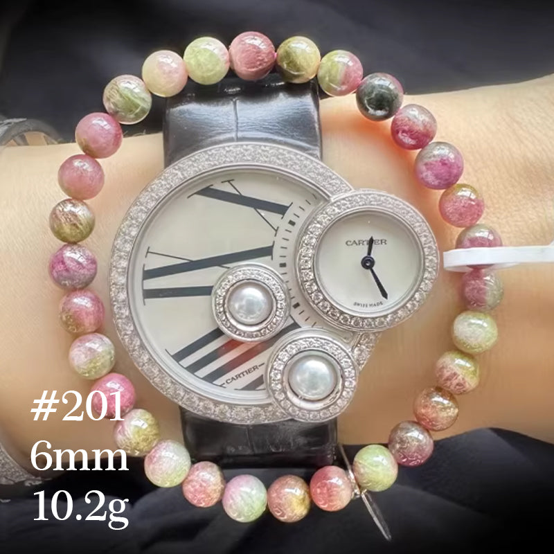 Watermelon Tourmaline Bracelet｜WANAVI Natural Crystal Collector's Bracelet, Designer Energy Jewelry